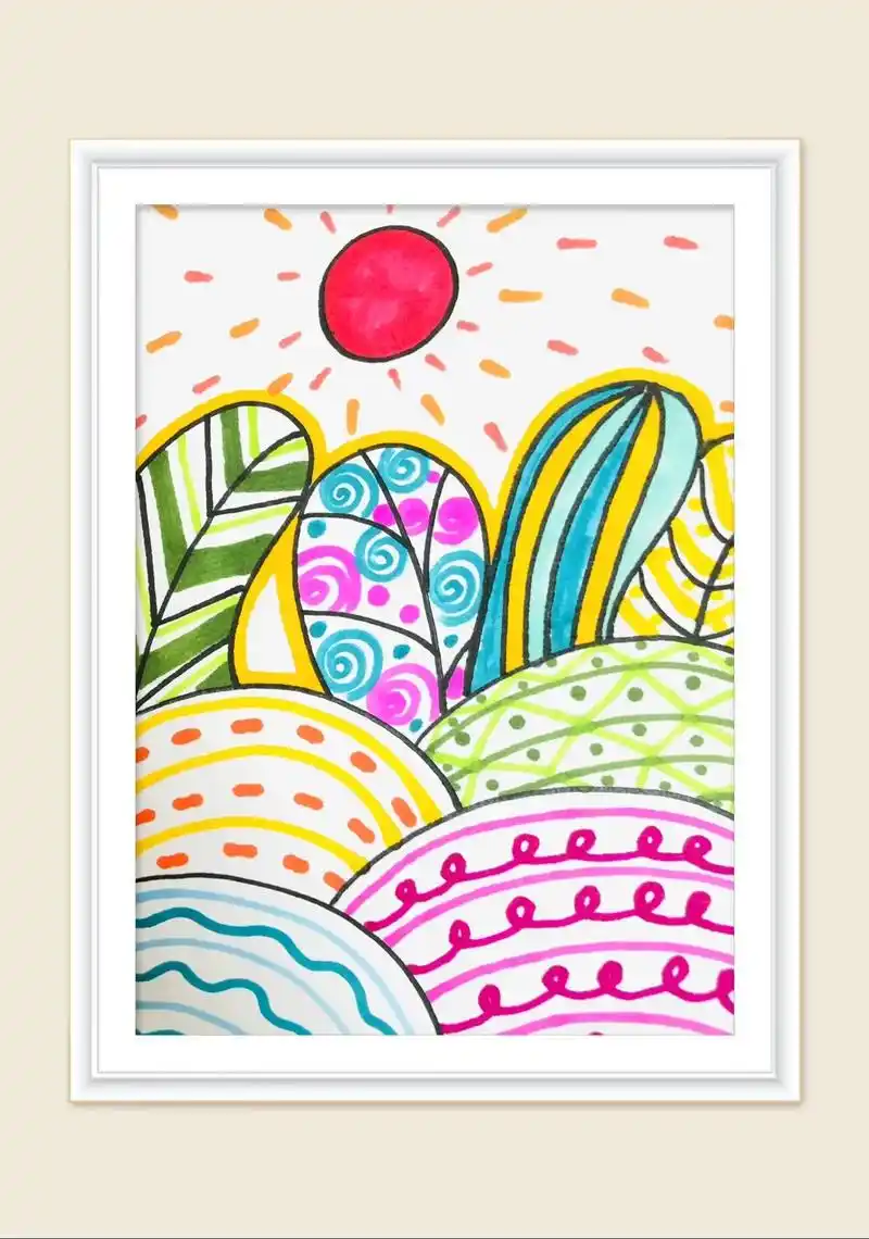 儿童创意画|线条的变化.#图文伙伴计划2024 适合4~5岁 - 抖音