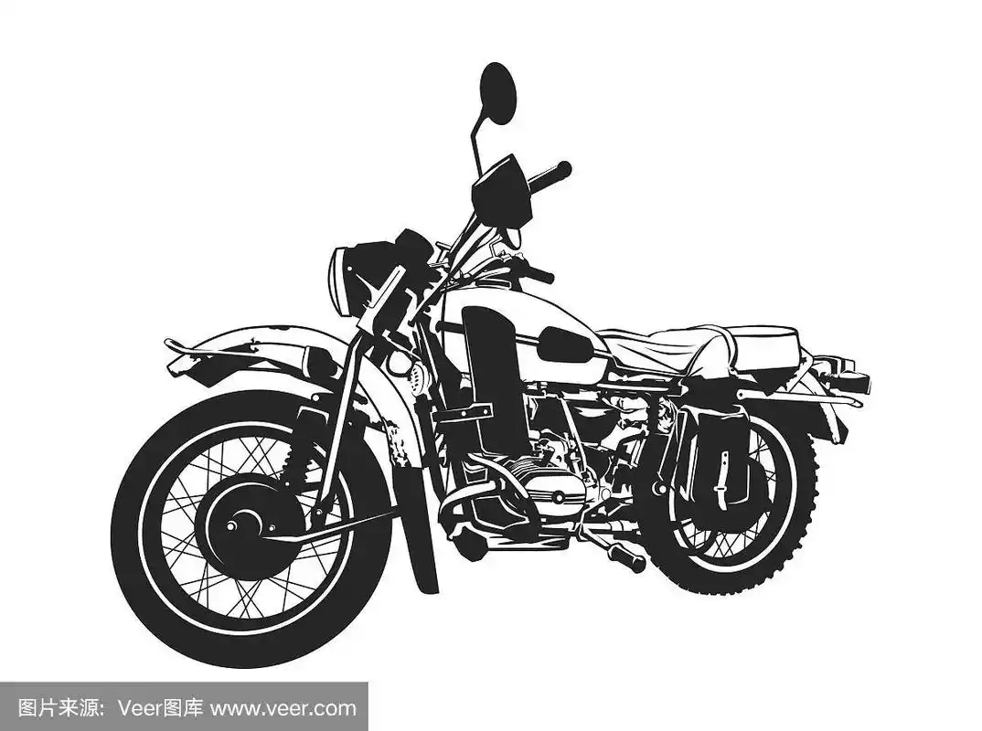 黑白相间的摩托车