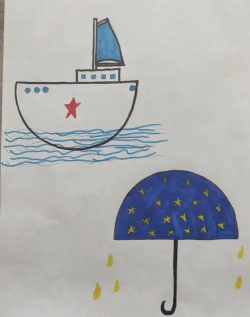 1.2班学生作品【有趣的半圆形】