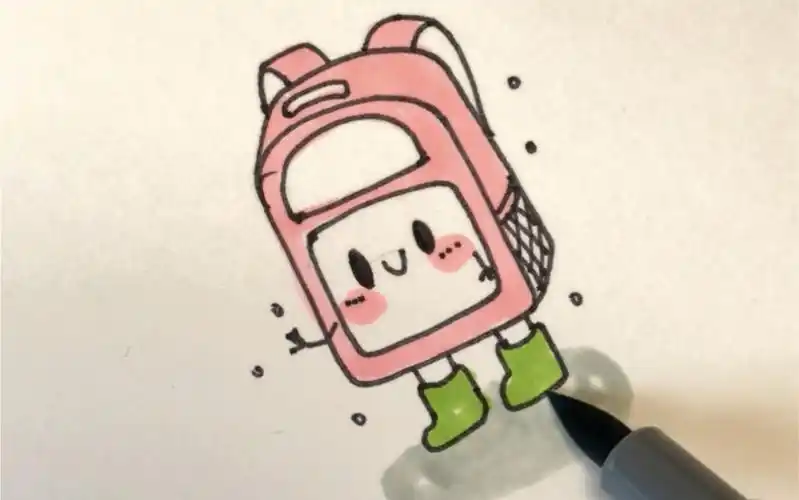 文具篇_07书包简笔画