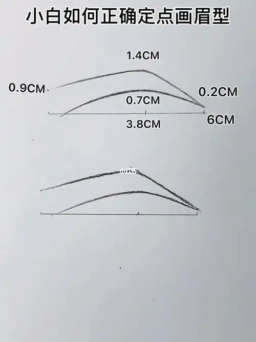 小白纸上定点画眉型
