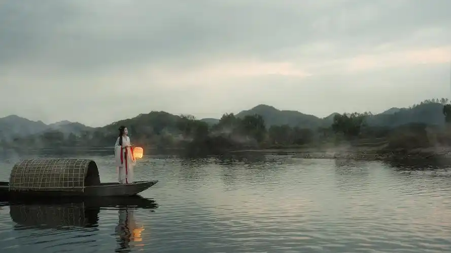 古风水墨画美女英姿飒爽汉服摄影