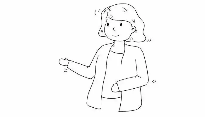 一位中年女老师简笔画可爱卡通