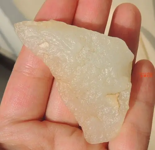 0克,少见基本无结构精品料,顶细特油糯润的羊脂白玉戈壁玉2019021324