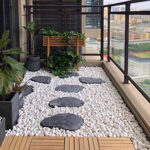 40斤白色石子景观石头大小鹅卵石庭院铺路铺地阳台花园白石子造景