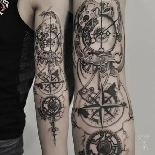 杭州纹身  #纹身  #机械  #时钟纹身