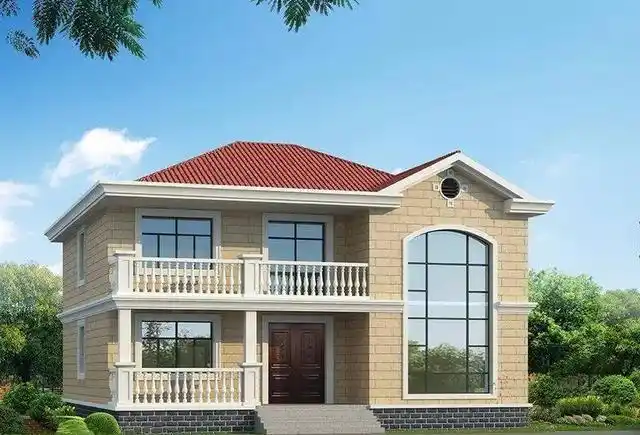 客厅中空设计的3款二层别墅户型第一款精致秀丽造价15万