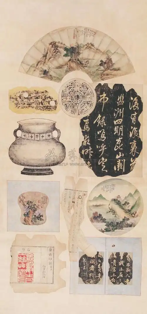 【八破图 立轴 设色绢本】拍卖品_图片_价格_鉴赏