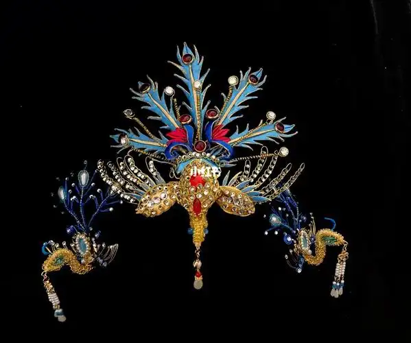 仿故宫清代点翠掐丝多宝凤凰发簪