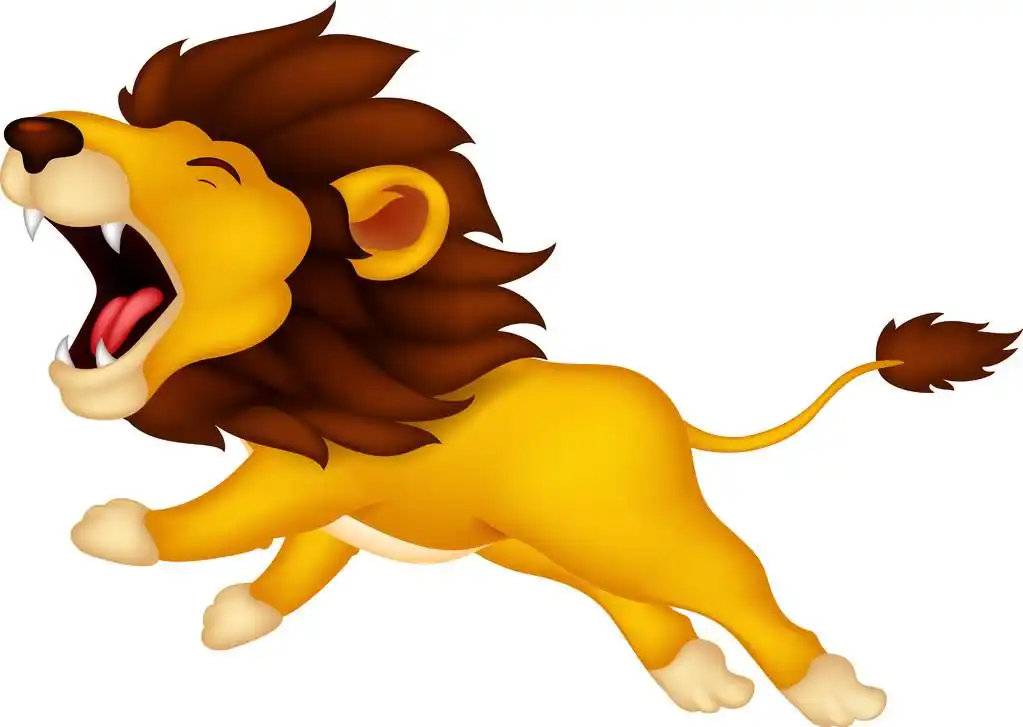 咆哮的卡通狮子,矢量图的卡通狮子咆哮