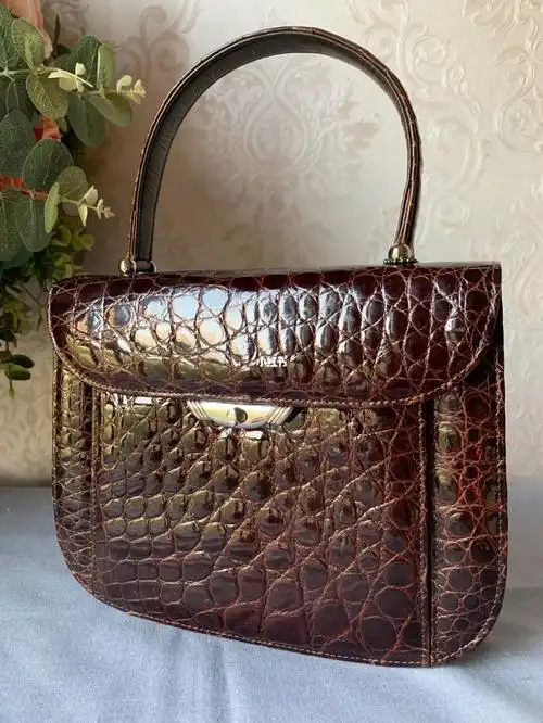 1k多的彩色鳄鱼皮包94手提包中古包