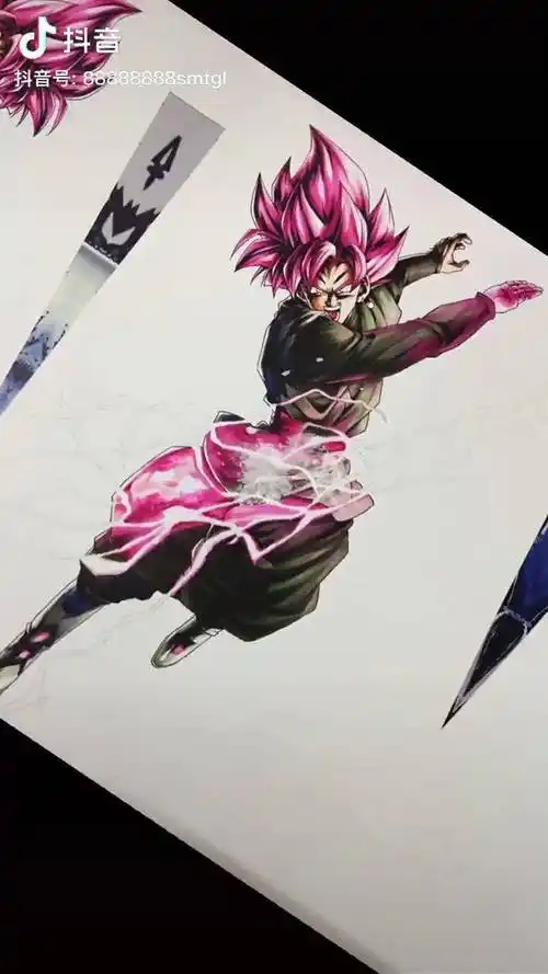萌新助力计划纹身手稿超级赛亚人龙珠太帅了绘画过程