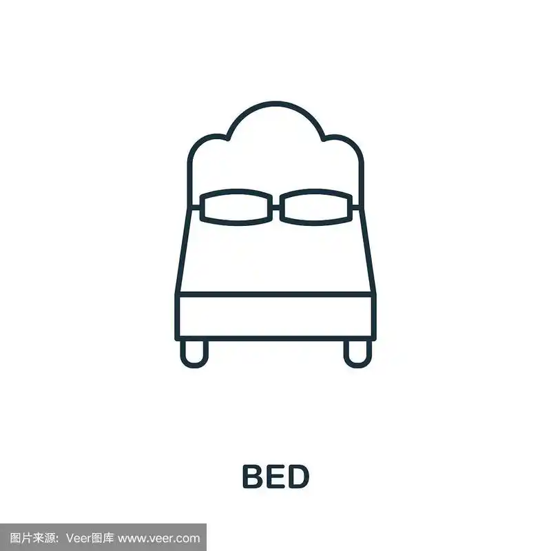 简单元素说明.床图标标志设计从旅行收集.