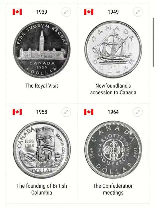 硬币收藏加拿大发行的流通1元纪念币03合集
