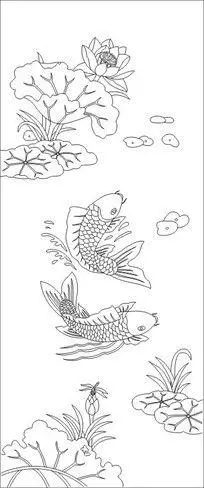 荷叶上有一条鱼简笔画