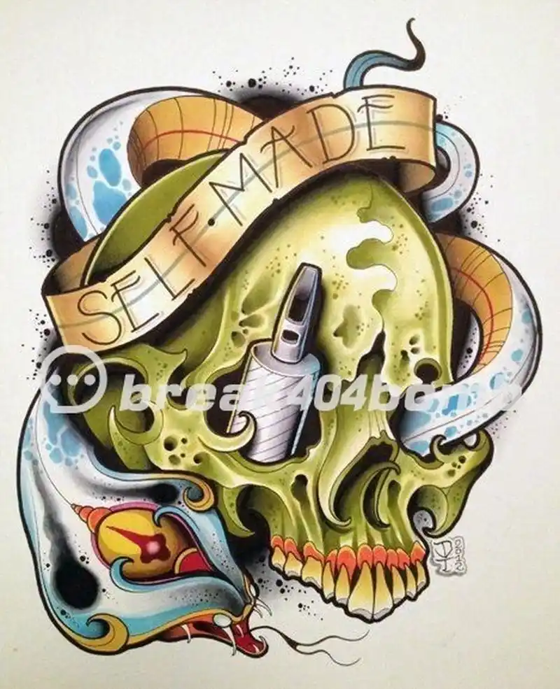 纹身素材#杭州纹身##new school##骷髅##骷髅头纹身# #纹身手稿