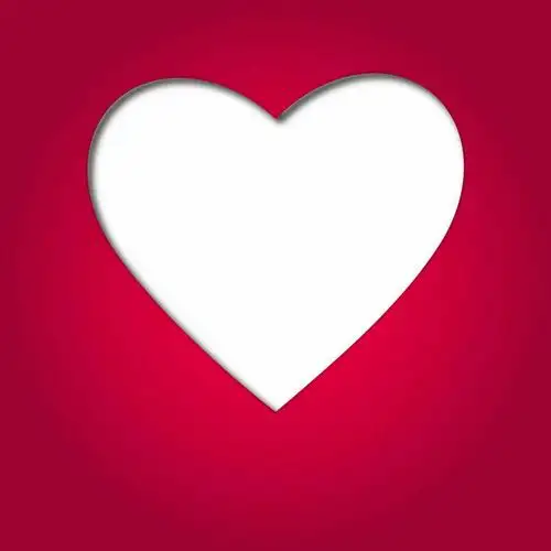 红色背景空心的白色心形符号图案png图片免抠eps矢量素材