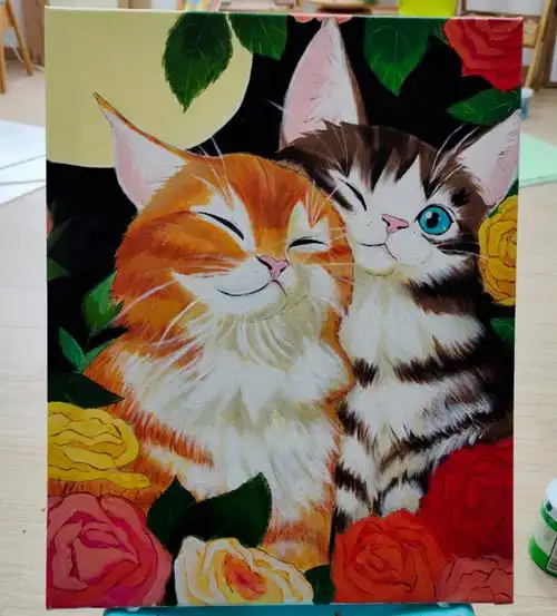 可爱的猫咪Ⅰ丙烯装饰画