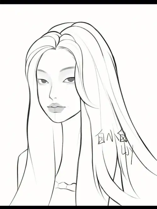 一个线稿厌世脸小姐姐附过程