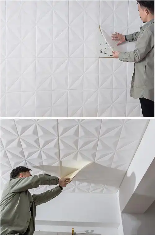 天花板吊顶墙纸自粘房间隔音防水贴纸3d立体墙贴装饰泡沫软包壁纸