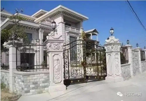 超霸气的石材围墙搭配别墅绝对奢华