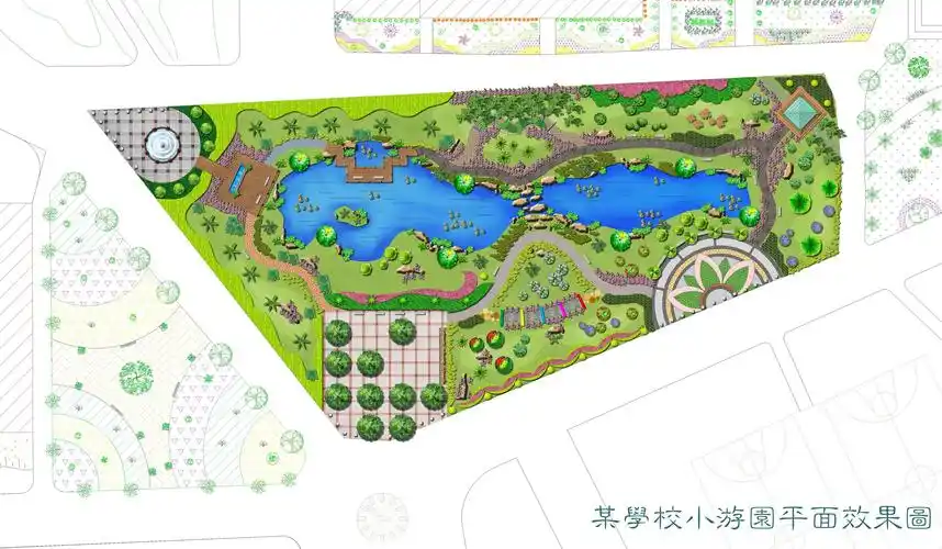 自己设计的学校小游园 大家批下 加cad图