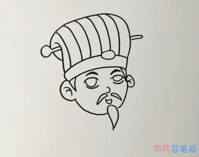 卡通诸葛亮怎么画带步骤涂色简单又漂亮 - 巧巧简笔画