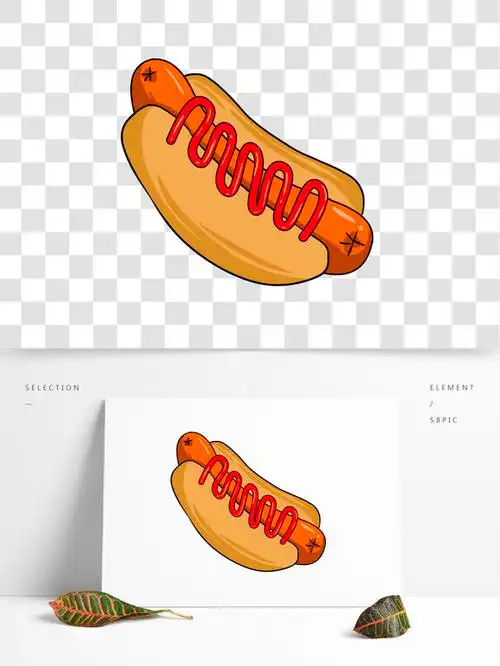 褐色,黄色,扁平,拟人,卡通,可爱装饰图案标签:卡通拟人的德国香肠捧着