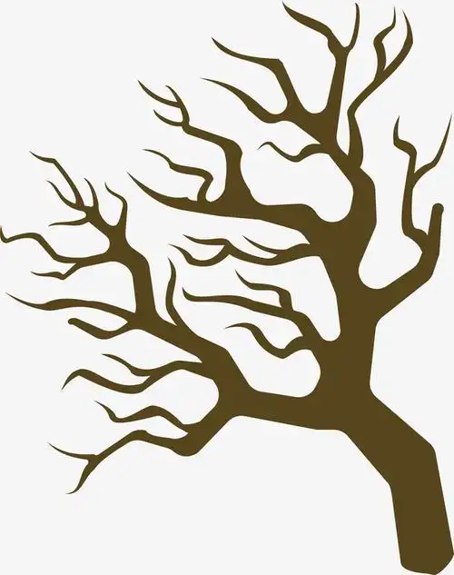 咖啡色卡通枯树