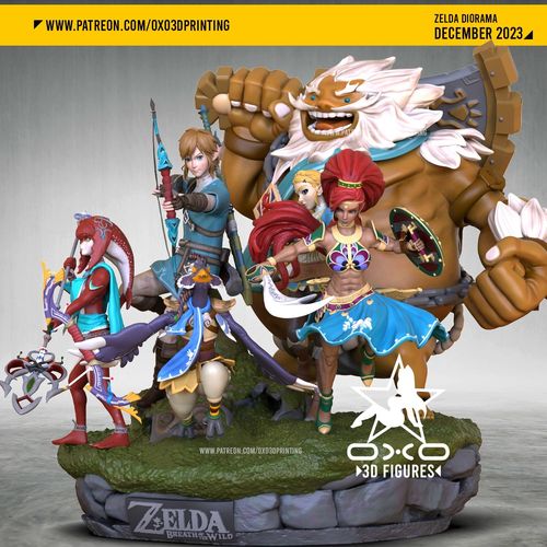 10cm海拉鲁全明星手办gk白模3d打印塞尔达传说林克与四英杰手办【15天