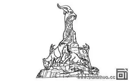 广州地标建筑陈家祠简笔画图片