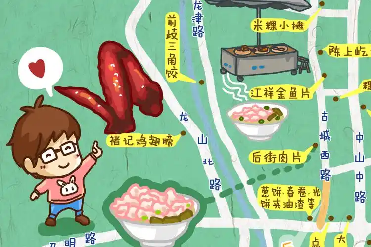 福鼎小吃美食手绘地图