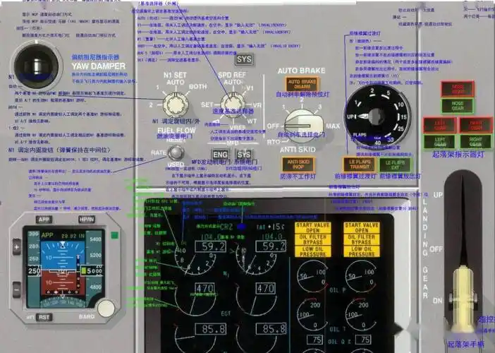 史上最全高清b737ng驾驶舱挂图标记版必收