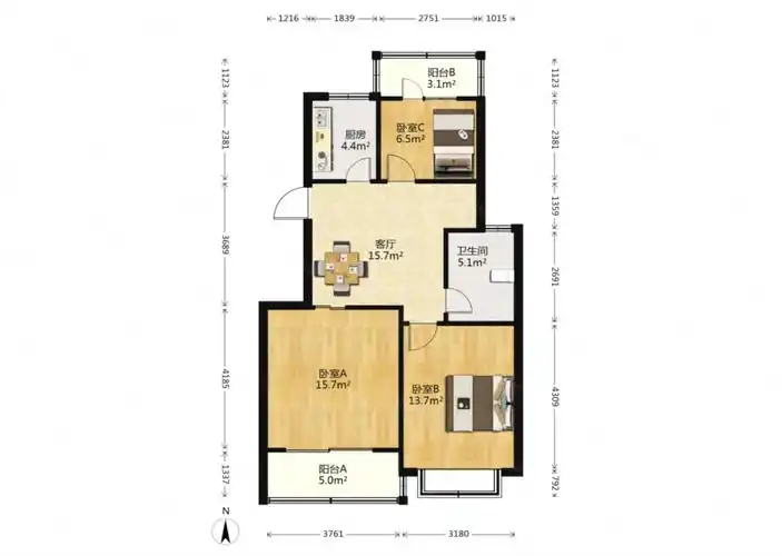尚城国际3房2厅1卫108可卖有钥匙随时可看
