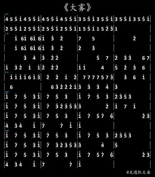 光遇大雾321指琴谱是什么