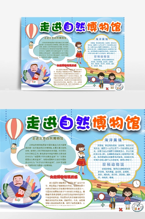 走进自然博物馆参观小报手抄报