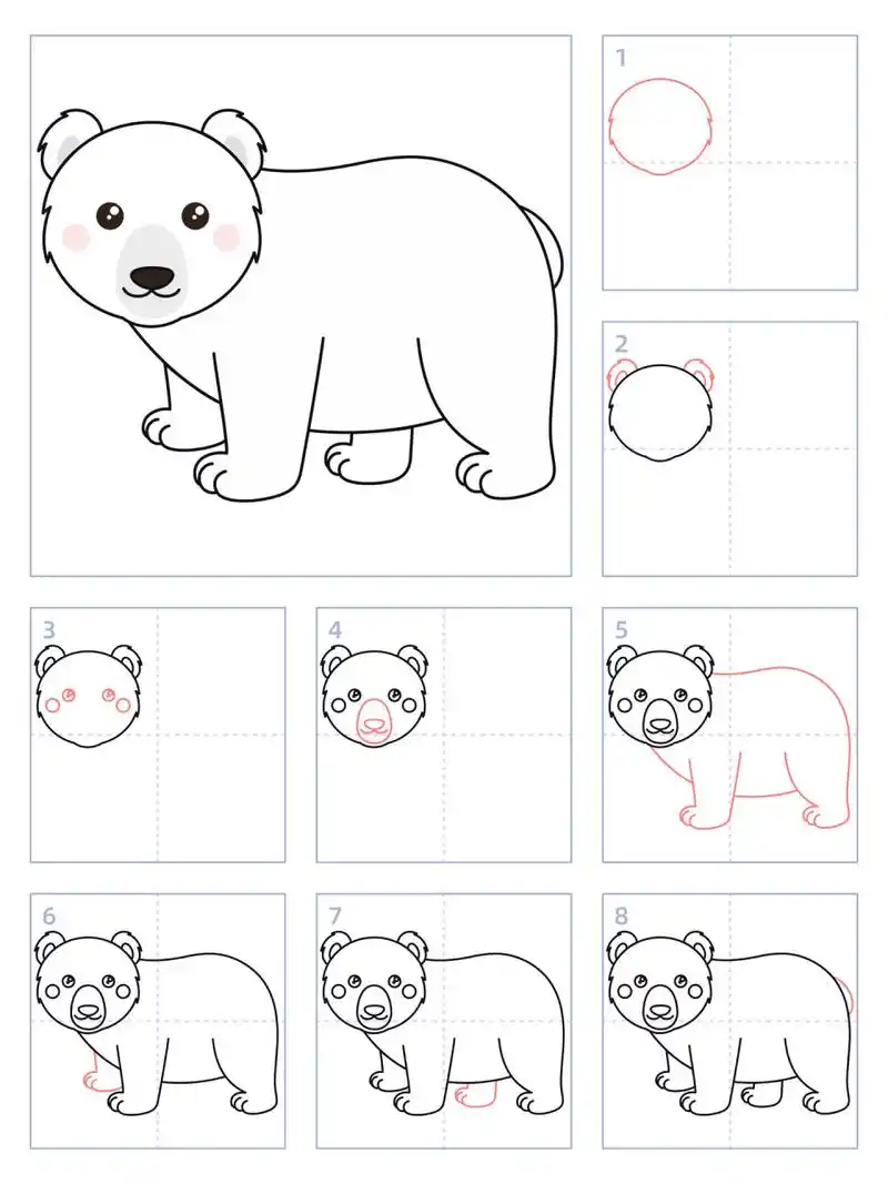 简笔画82期|北极熊🐻‍❄️