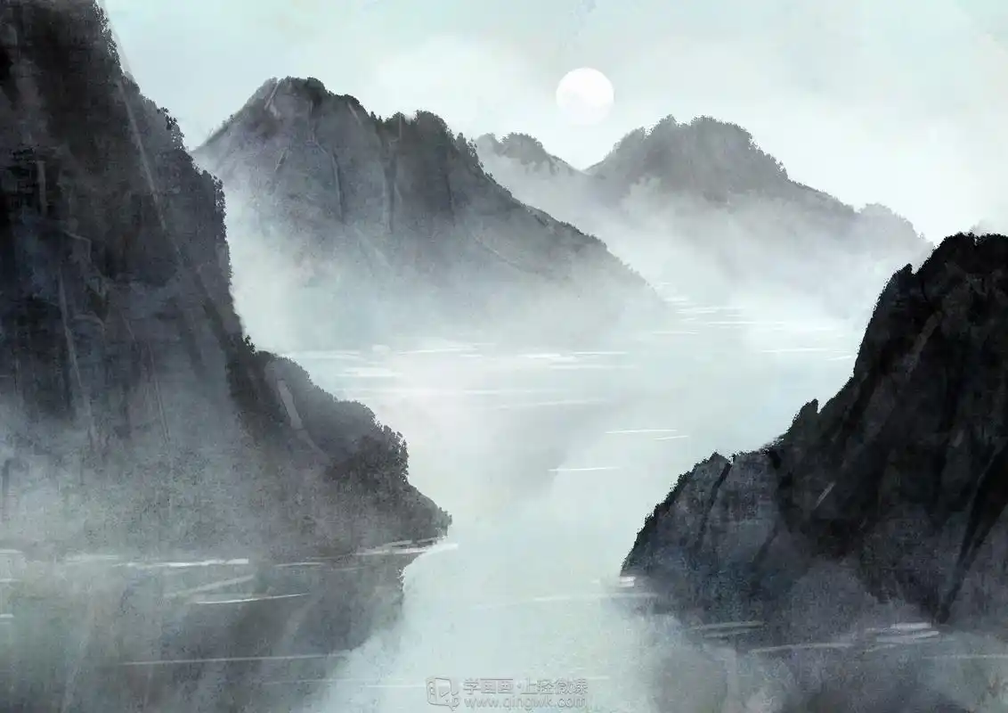 古风场景之山水的画法