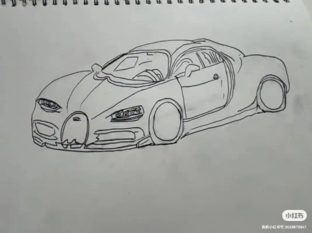 今天我来教大家画布加迪.跑车专辑,请勿喷#手画赛车 #画画  - 抖音