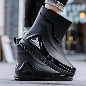 男款雨鞋中筒赛博风水靴保暖雨靴防水工作厨房防滑钓鱼男胶鞋新款