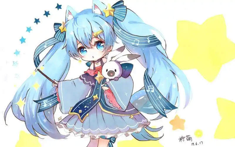 马克笔手绘一起来画一个q版雪初音呀