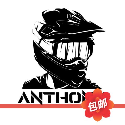 摩托车骑士车手人物图案墙贴画个性越野赛机车玻璃镂空装饰墙贴纸