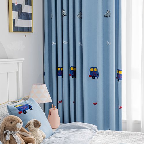 小汽车图案卡通儿童房窗帘男孩卧室小清新2020年新款遮光简约现代