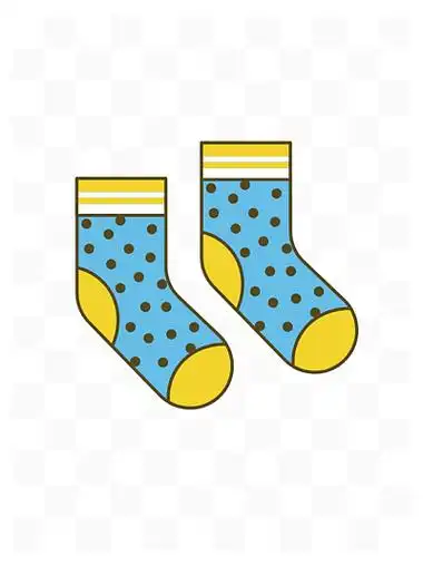蓝色手绘圆角 i>袜 /i> i>子 /i>卡通图标