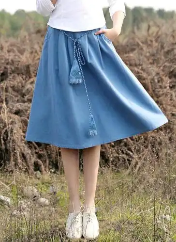 红念 文艺中长裙a字裙2015春装新款半身长裙子百褶裙女半身裙