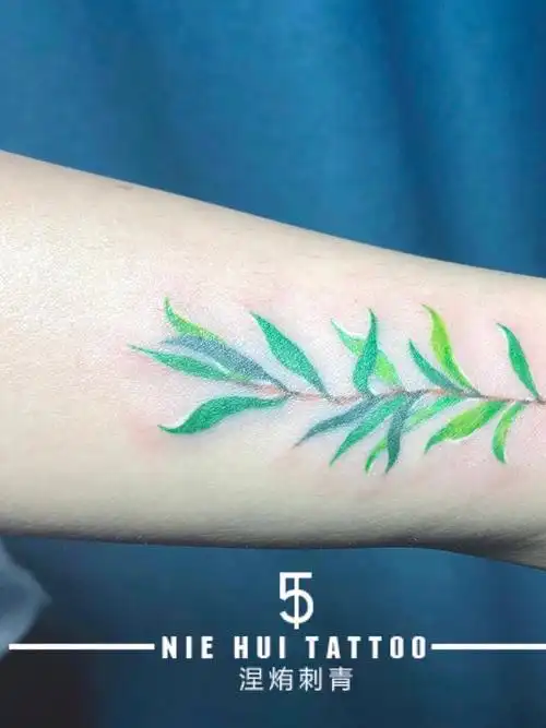 手腕侧面小柳叶_纹身图案手稿图片_吴琪的纹身作品集