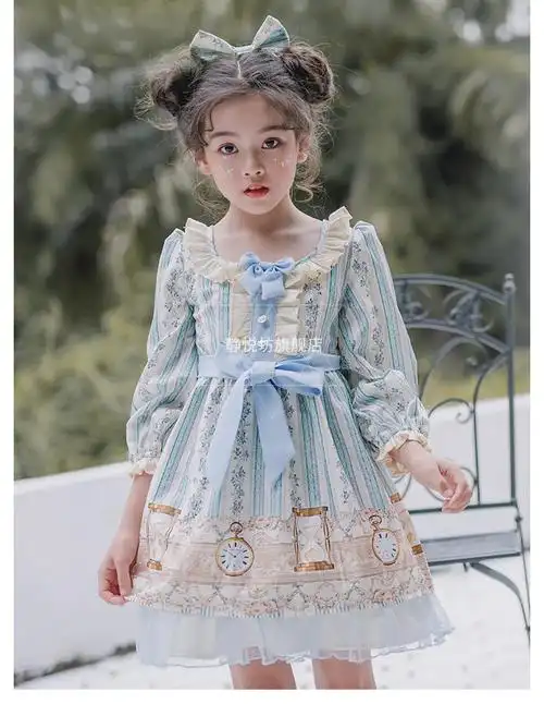 包邮原创西班牙儿童洛丽塔童装lolita洋装萝莉塔女童长袖op连衣裙