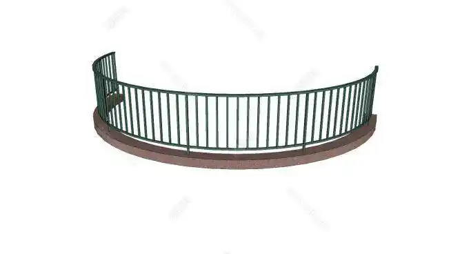 弧形栏杆su模型下载_sketchup草图大师skp模型