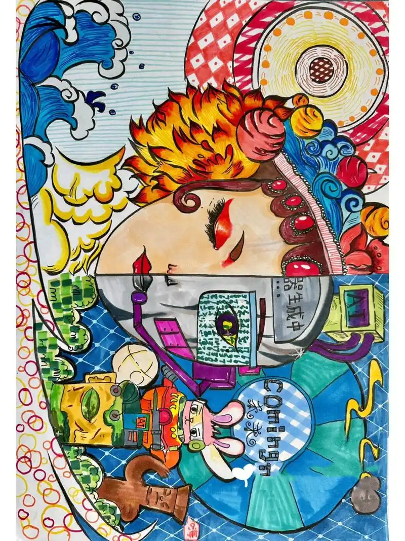 五年级 科普微童话作品 人工智能主题儿童画 一年一度的长三角科普微