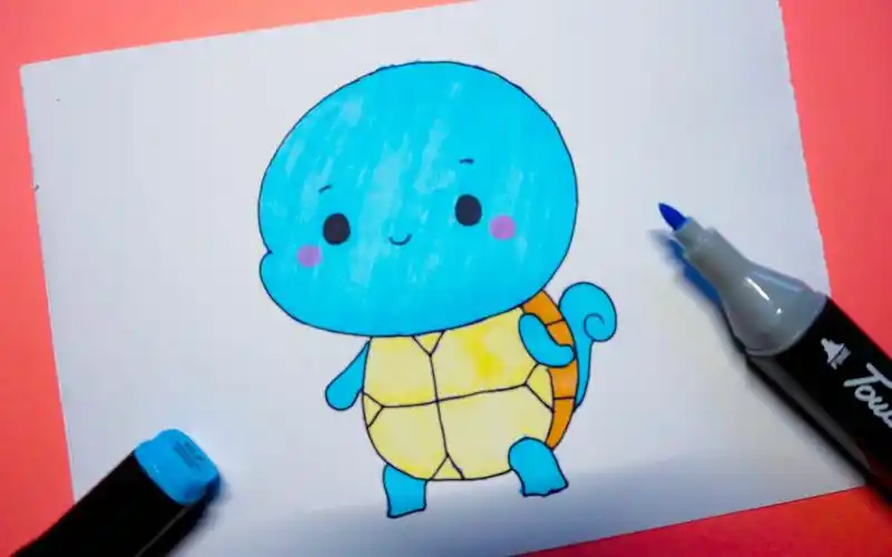 神奇宝贝来喽,60秒教你画只最可爱的杰尼龟!